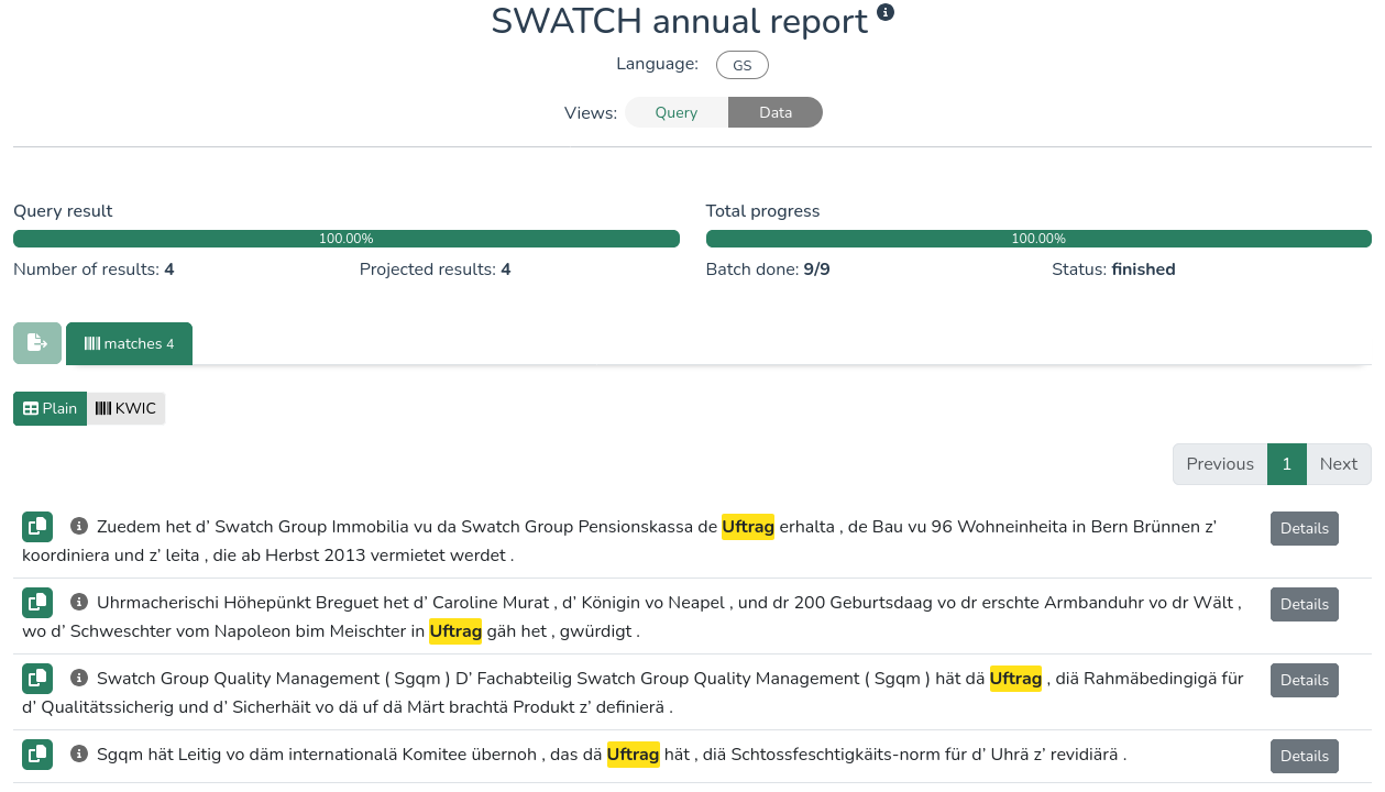 Results for occurrences of Uftrag